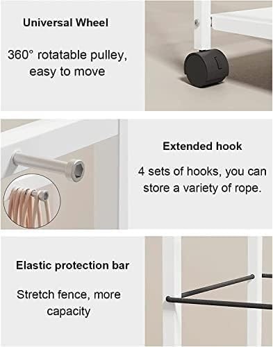 Metal Yoga Mat Storage Cart With Accessory Hooks