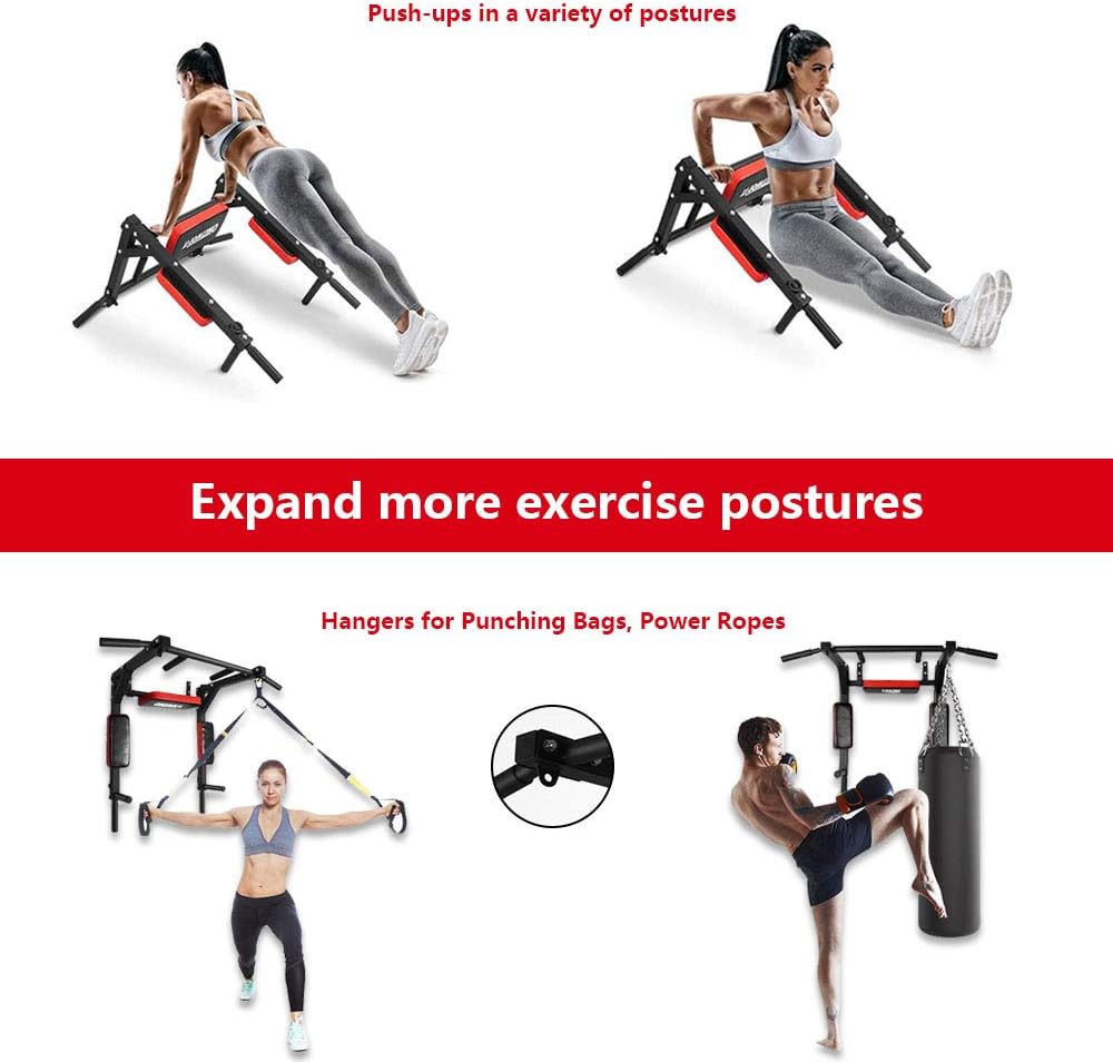 Wall Mount Pull Up Dip Station 440lbs