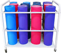 White Rolling Large Yoga Mat Storage Cart