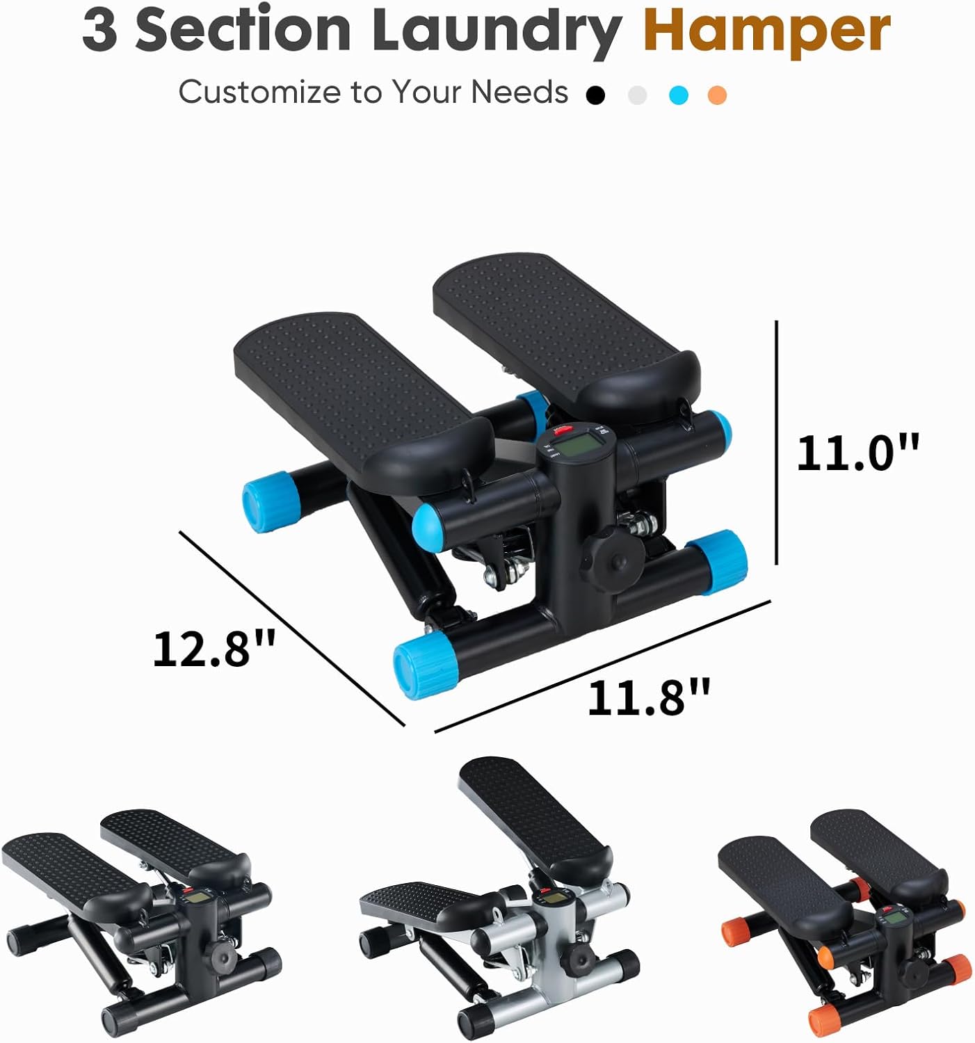 Mini Stepper with Resistance Bands 300LBS