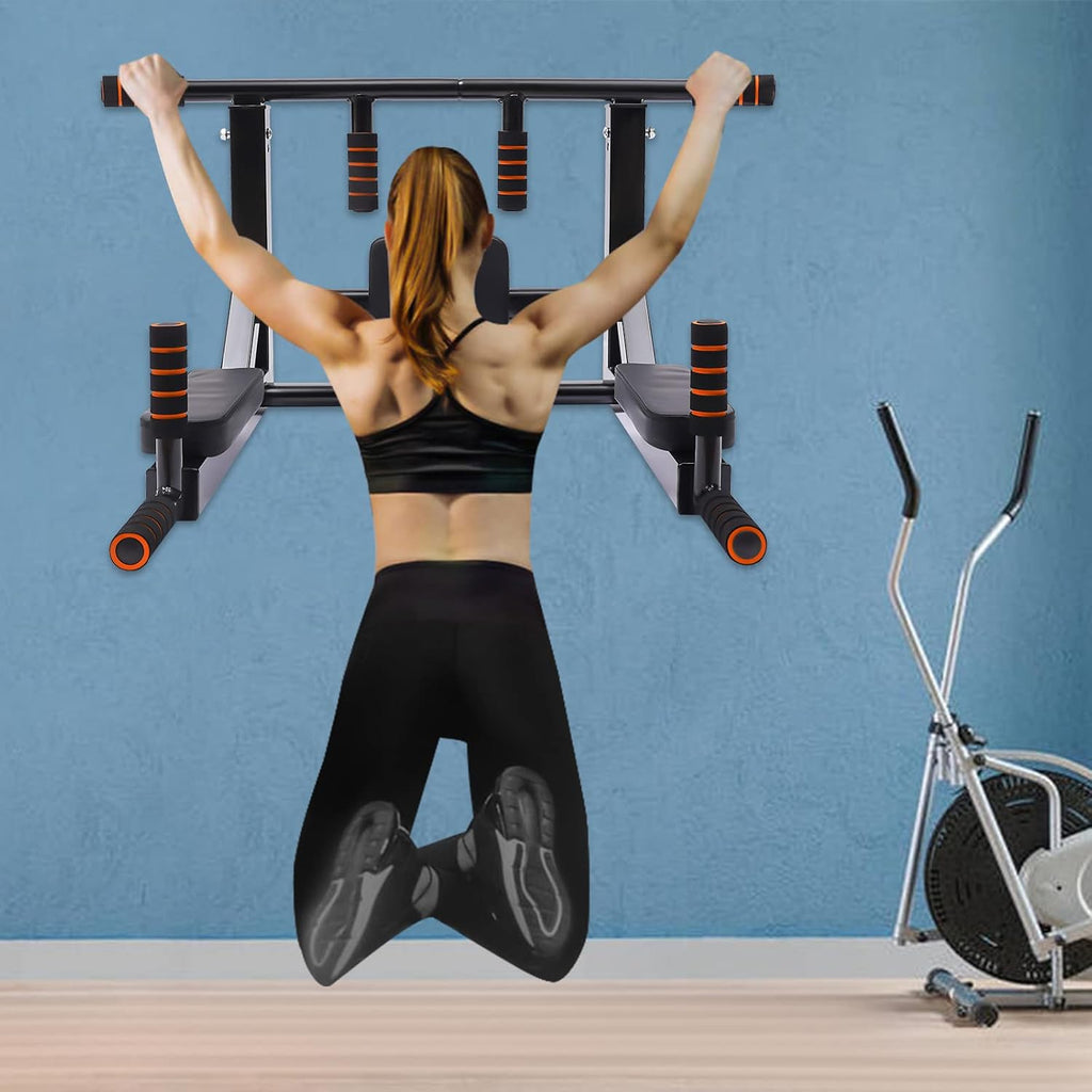 Wall Mount Pull Up Dip Station 440lbs