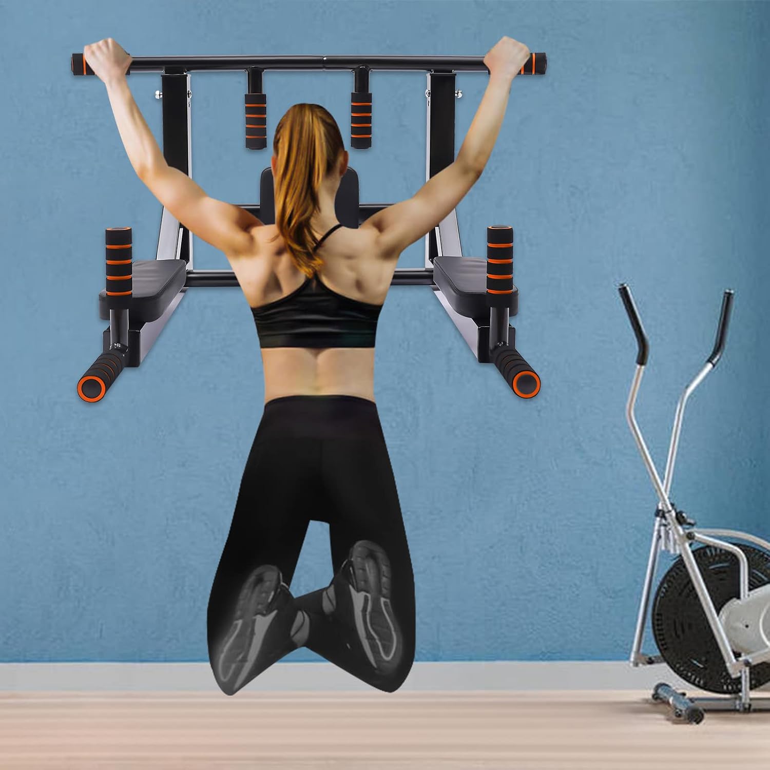 Wall Mount Pull Up Dip Station 440lbs