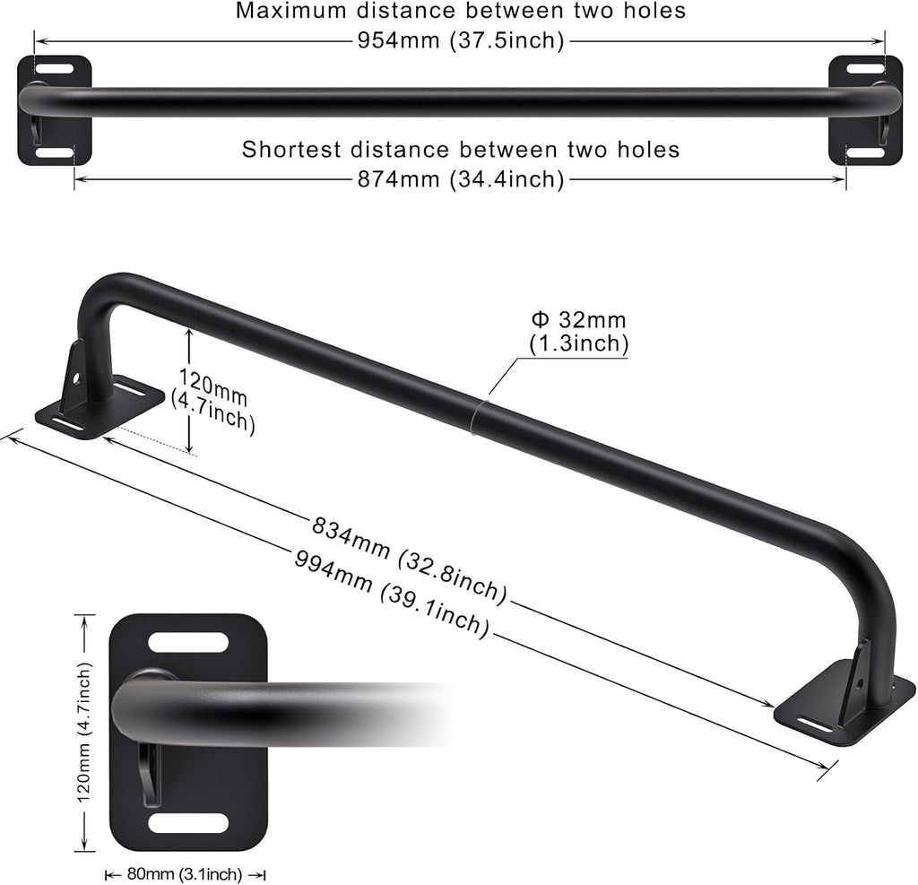 Multi-Mount Heavy Duty Pull Up Bar 500lbs