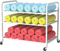 3-Tier Rolling Metal Yoga Mat Storage Cart