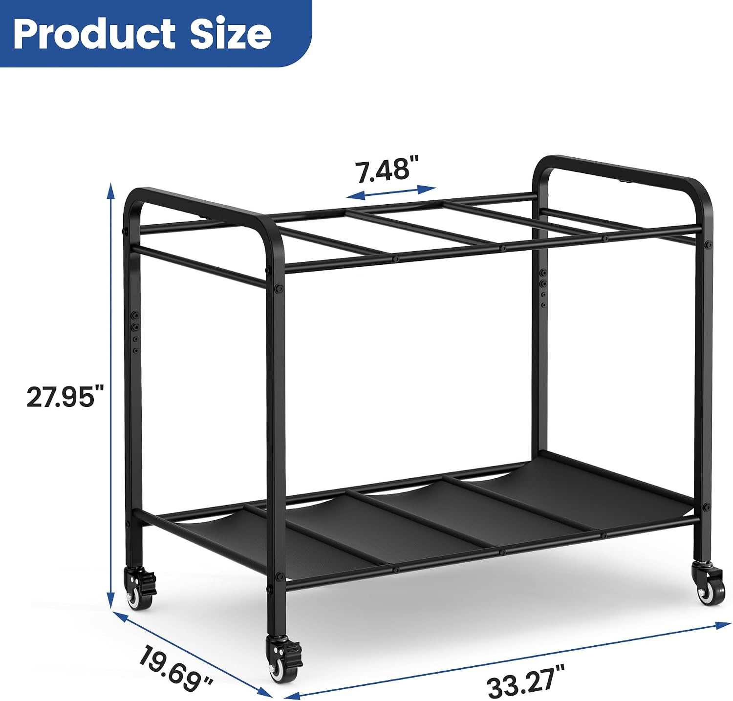 Rolling Black Yoga Mat Storage Basket