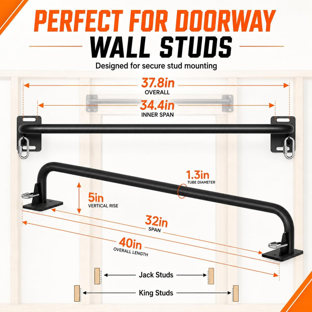 Heavy Duty Wall Mount Pull Up Bar 600lbs