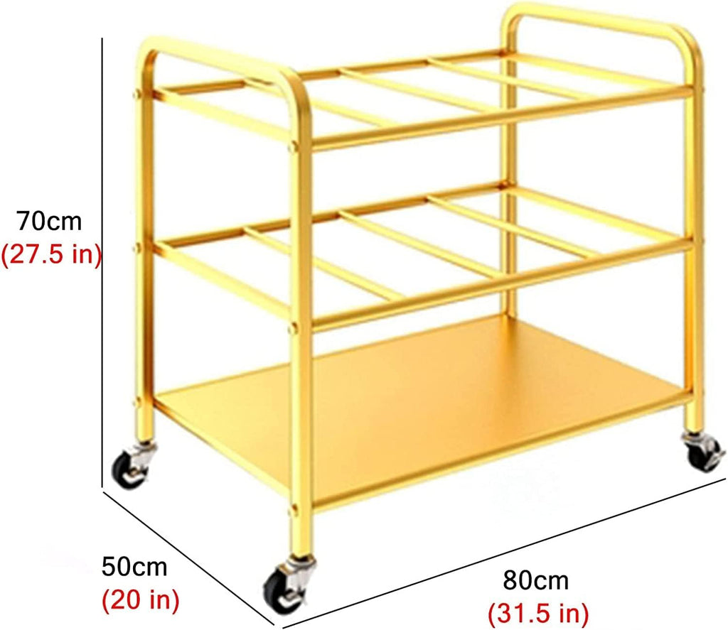 Gold Large Rolling Yoga Mat Storage Cart