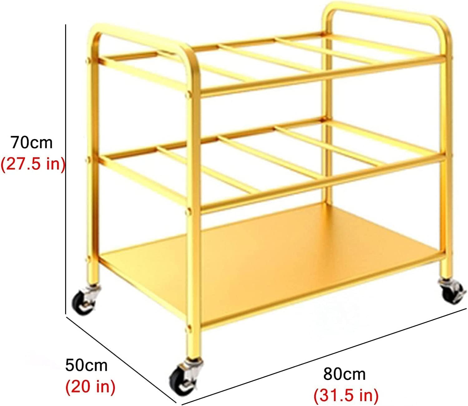 Gold Large Rolling Yoga Mat Storage Cart