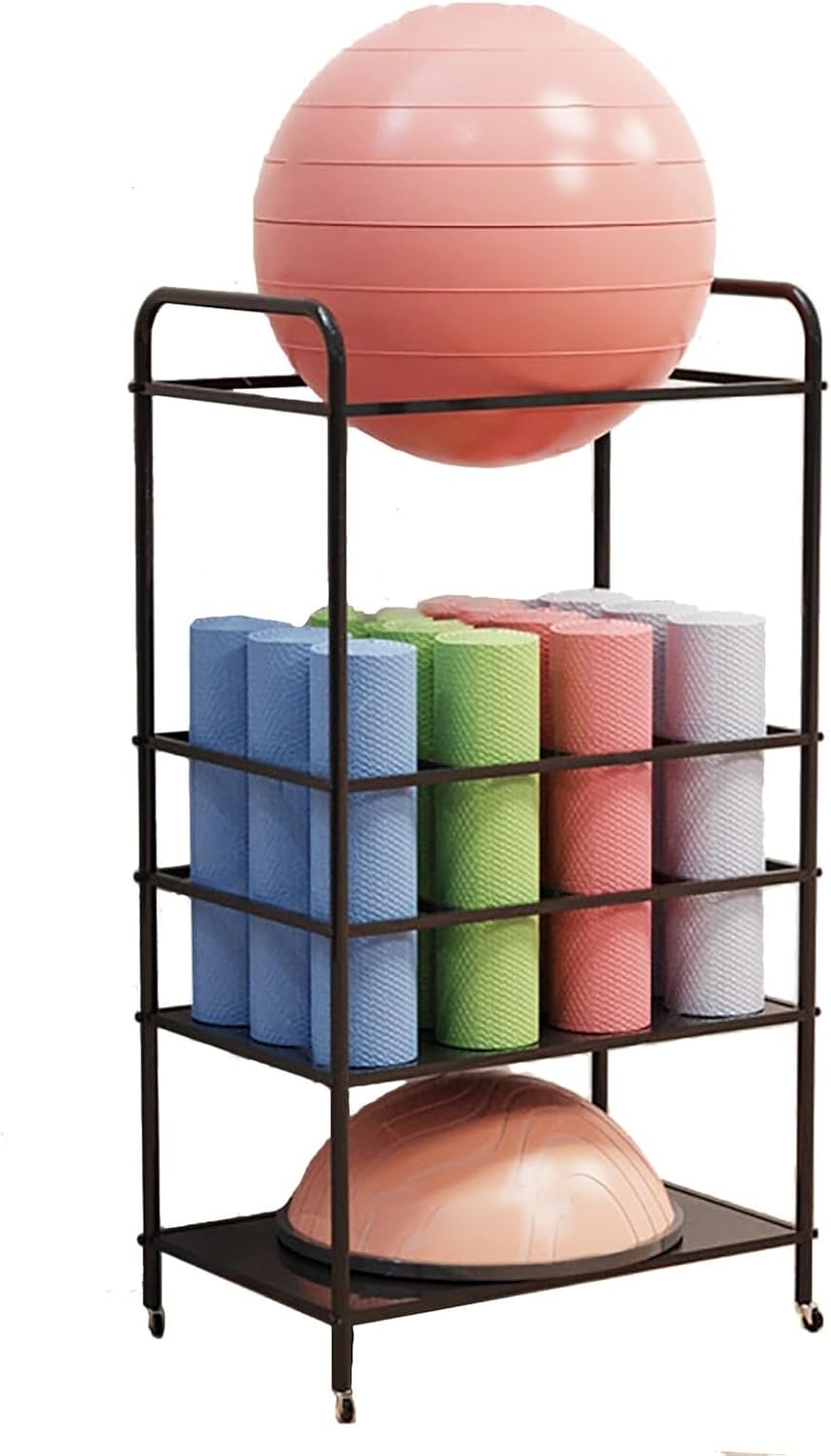 Large Yoga Mat & Foam Roller Storage Cart