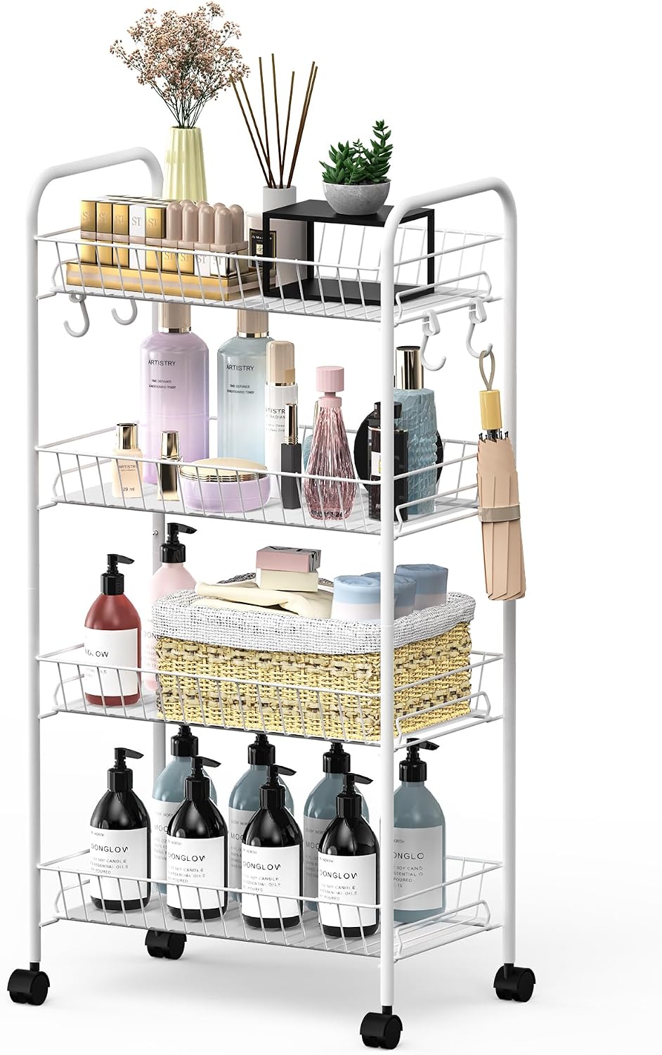 4-Tier Rolling Fitness Storage Cart