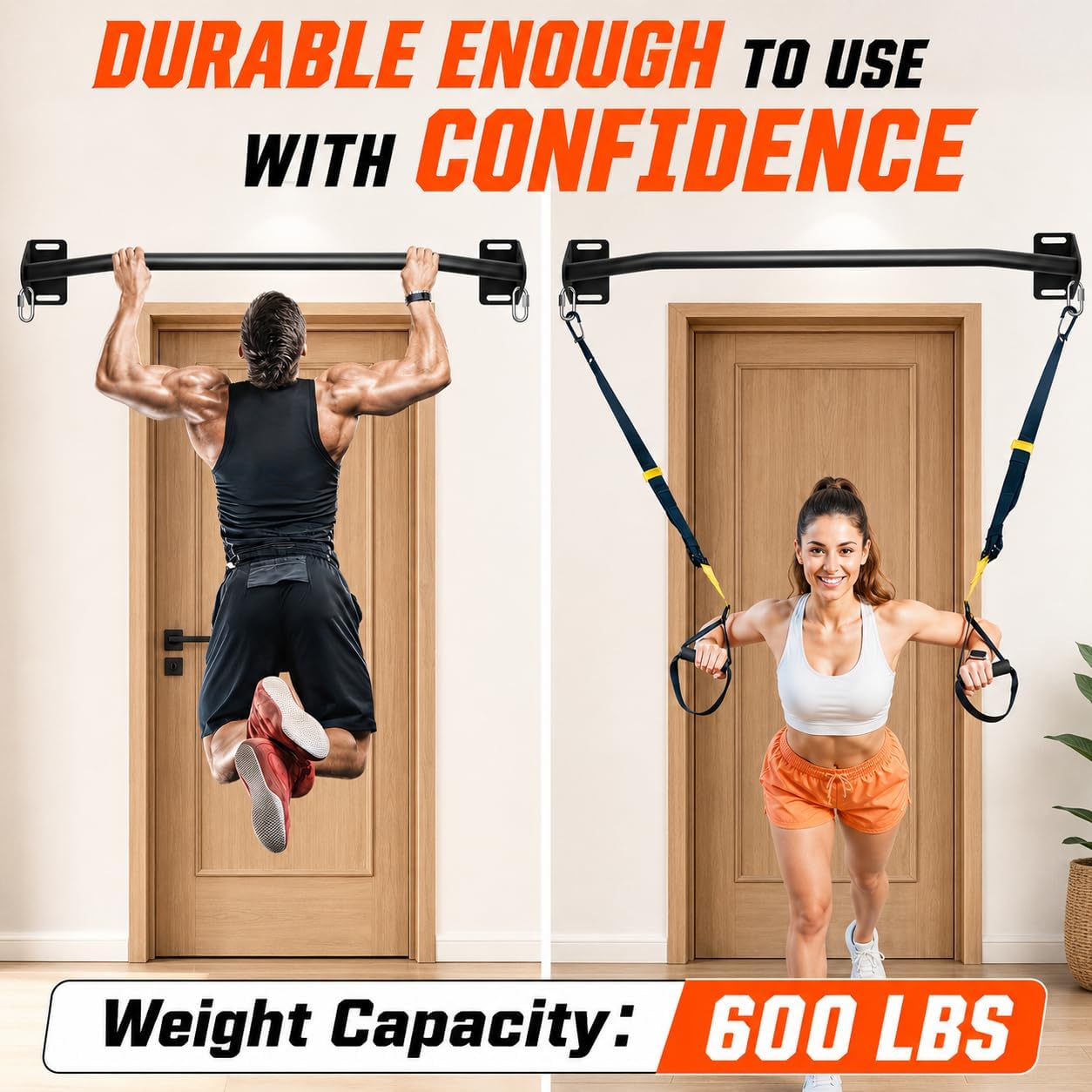 Wall Mount Heavy Duty Pull Up Bar 600lbs