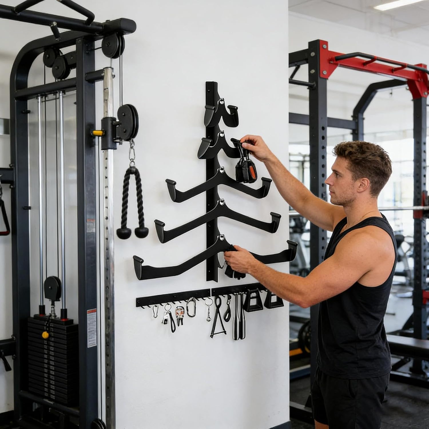5-Piece Lat Pull Down Gym Storage Organizer