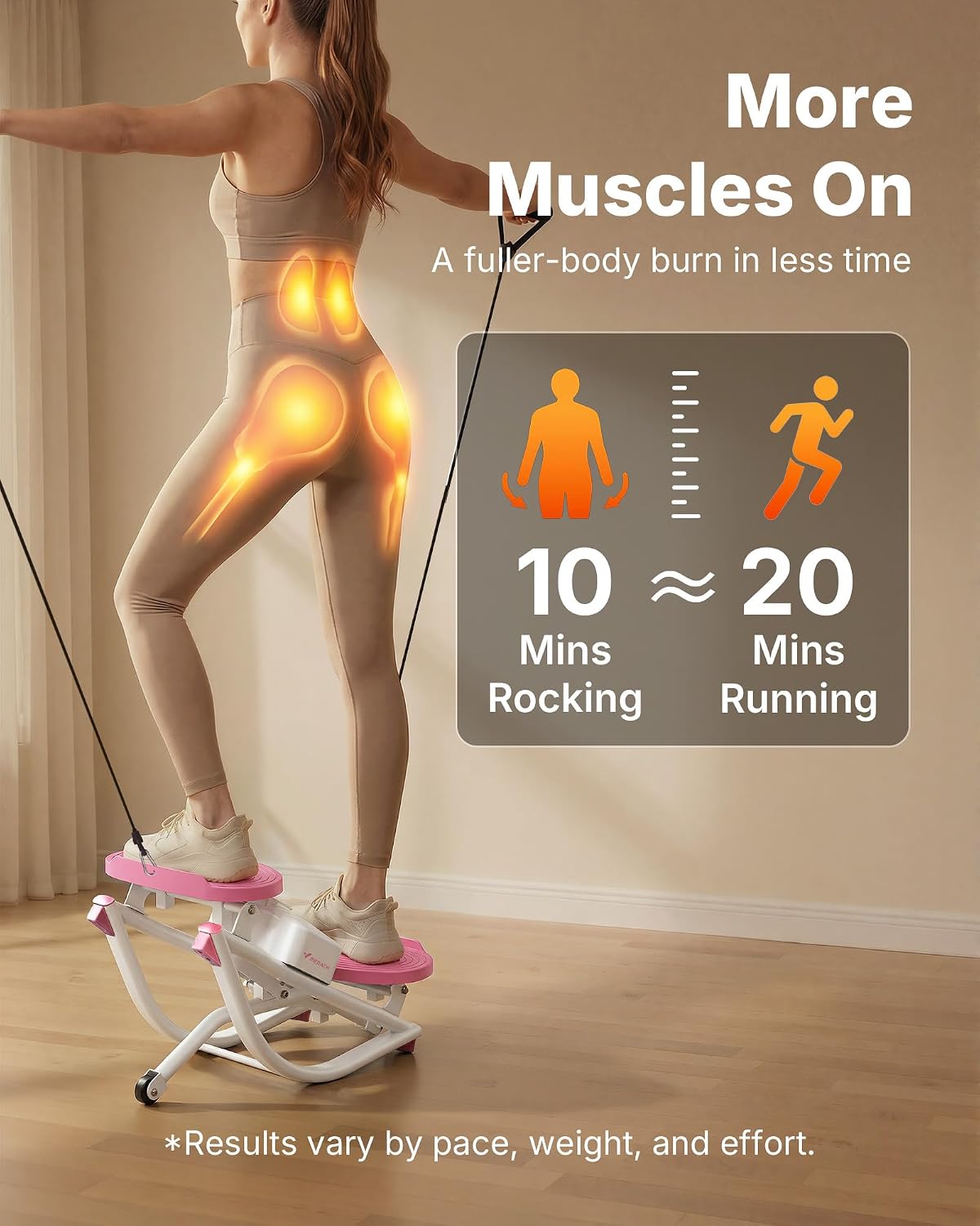 3D Rocking Stepper with Resistance Bands 330LBS
