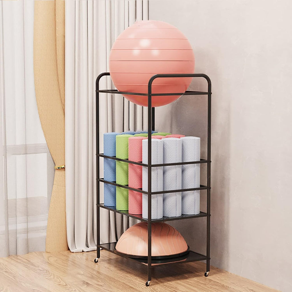 Large Yoga Mat & Foam Roller Storage Cart