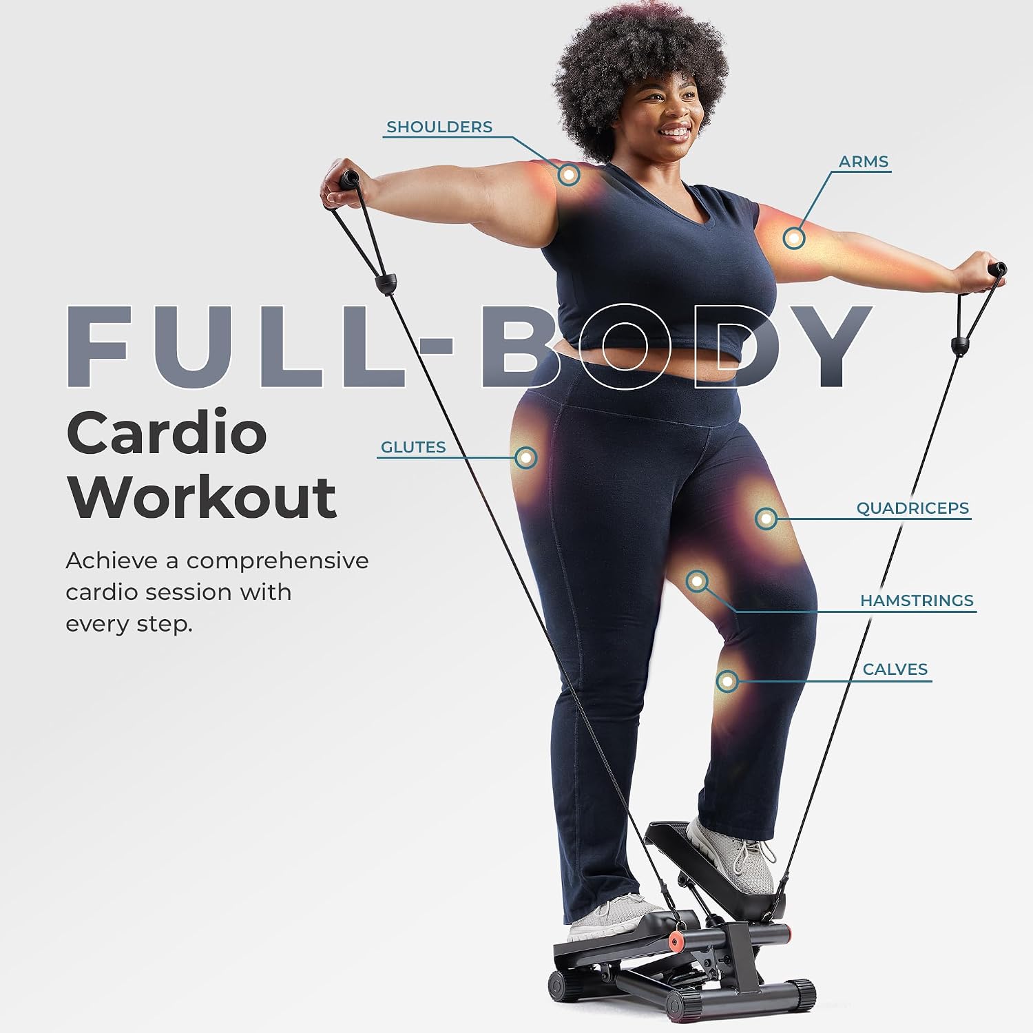 Smart Mini Stepper with Resistance Bands SunnyFit App