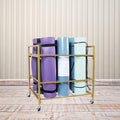 Gold Rolling Yoga Mat Storage Cart
