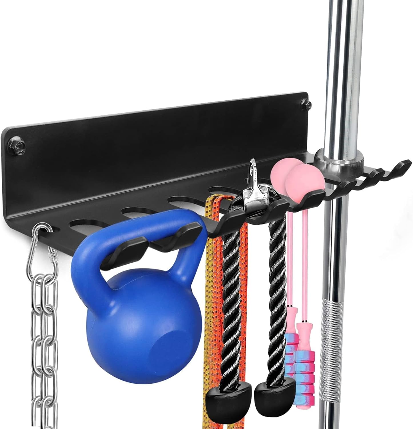 Wall Mount Gym Accessory Storage Rack with E-Book