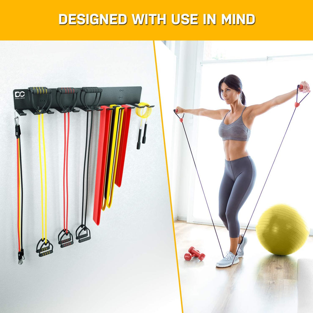 12-Hook Double Circle Wall Mount Gym Storage Rack