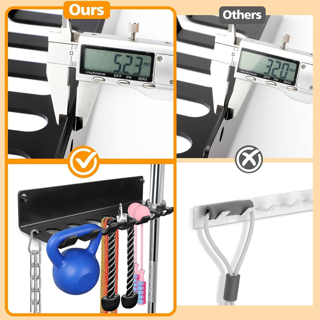 Wall Mount Gym Accessory Storage Rack with E-Book