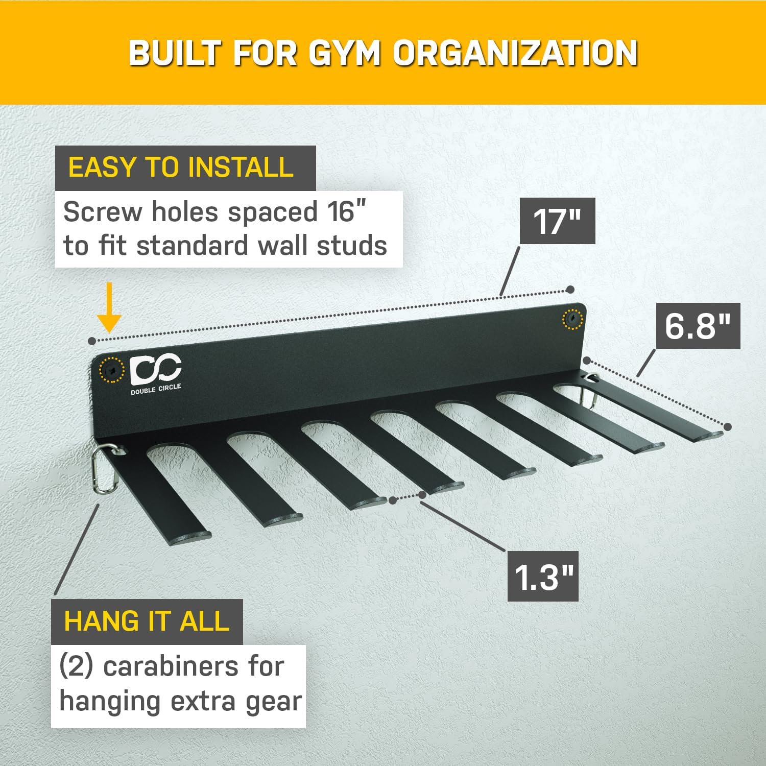 17 Inch Double Circle Gym Wall Storage Rack
