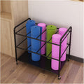 Black Rolling Extra Large Yoga Mat Storage Floor Cart