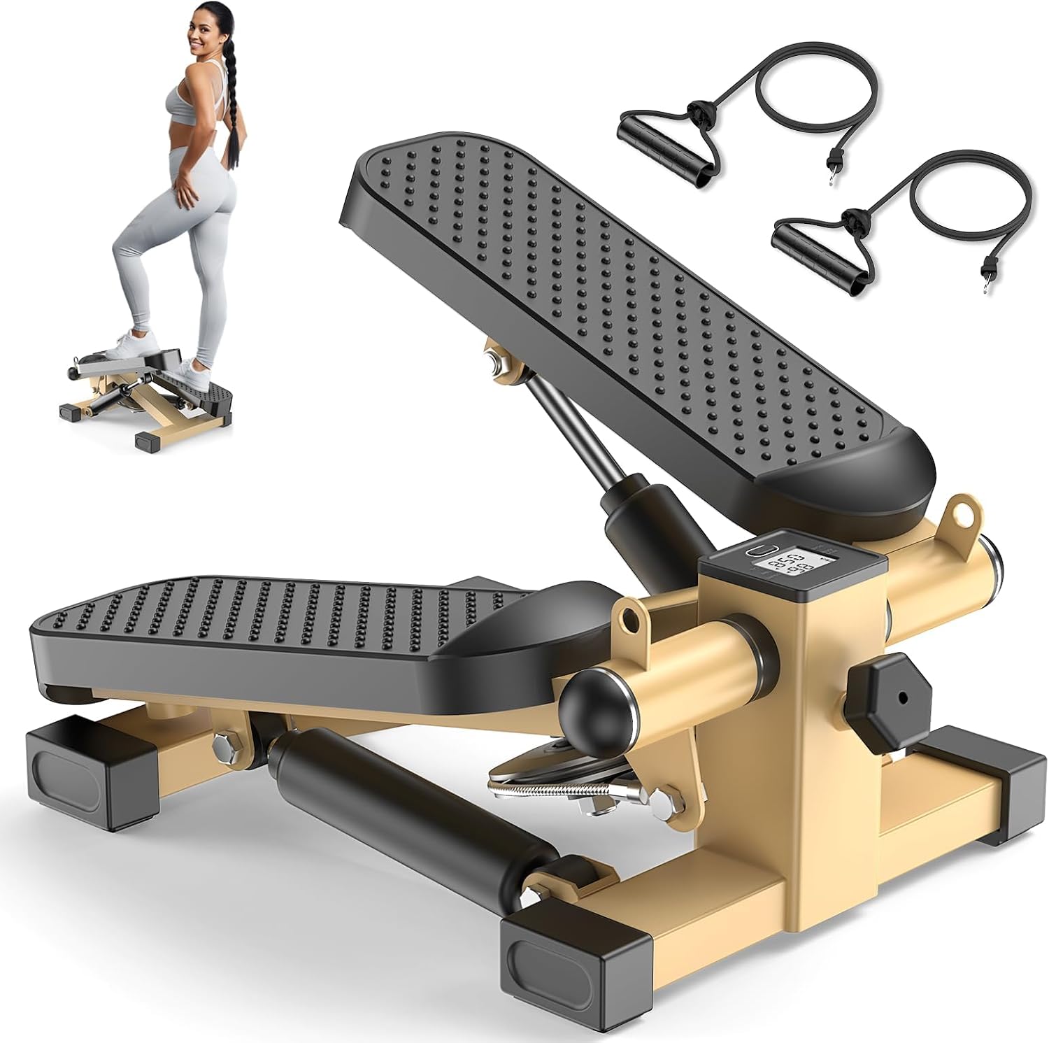 Mini Stepper LCD Monitor Resistance Bands 220LBS
