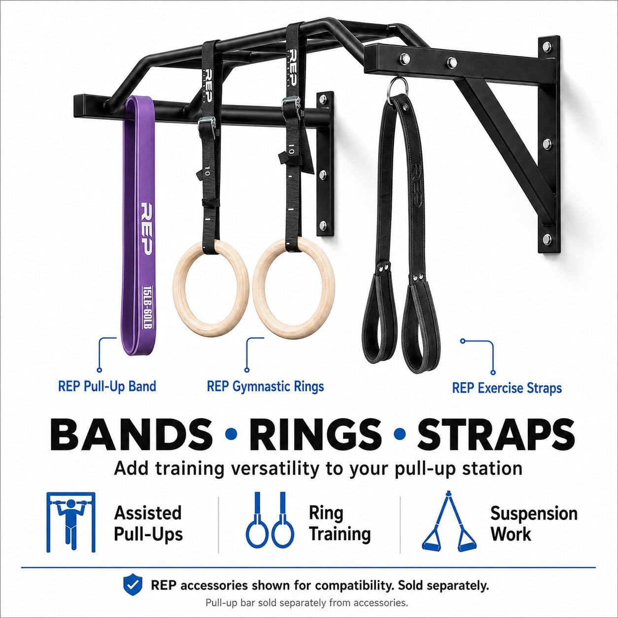 Multi-Grip Wall Mount Pull Up Bar Steel
