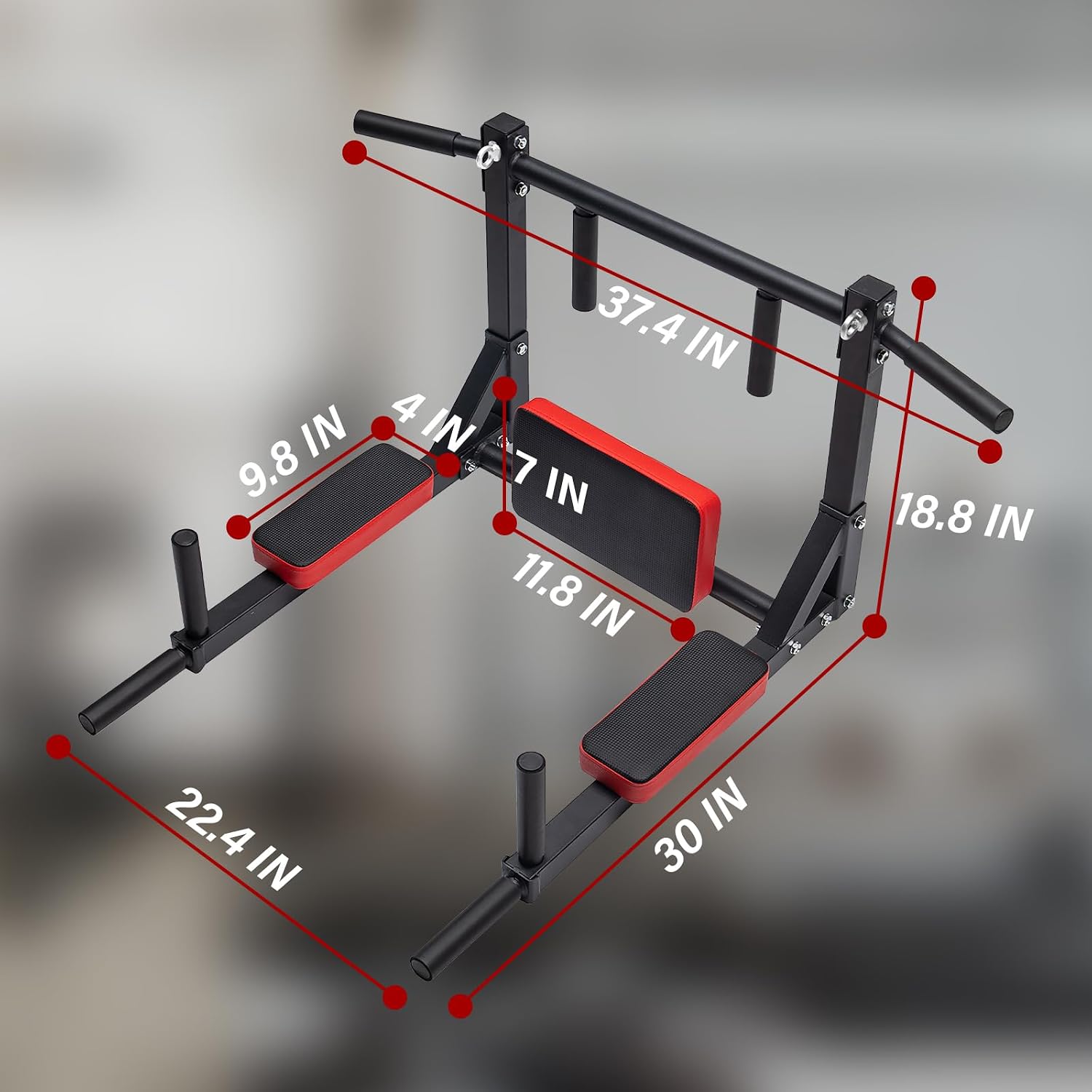 Wall Mount Pull Up Dip Station 440lbs