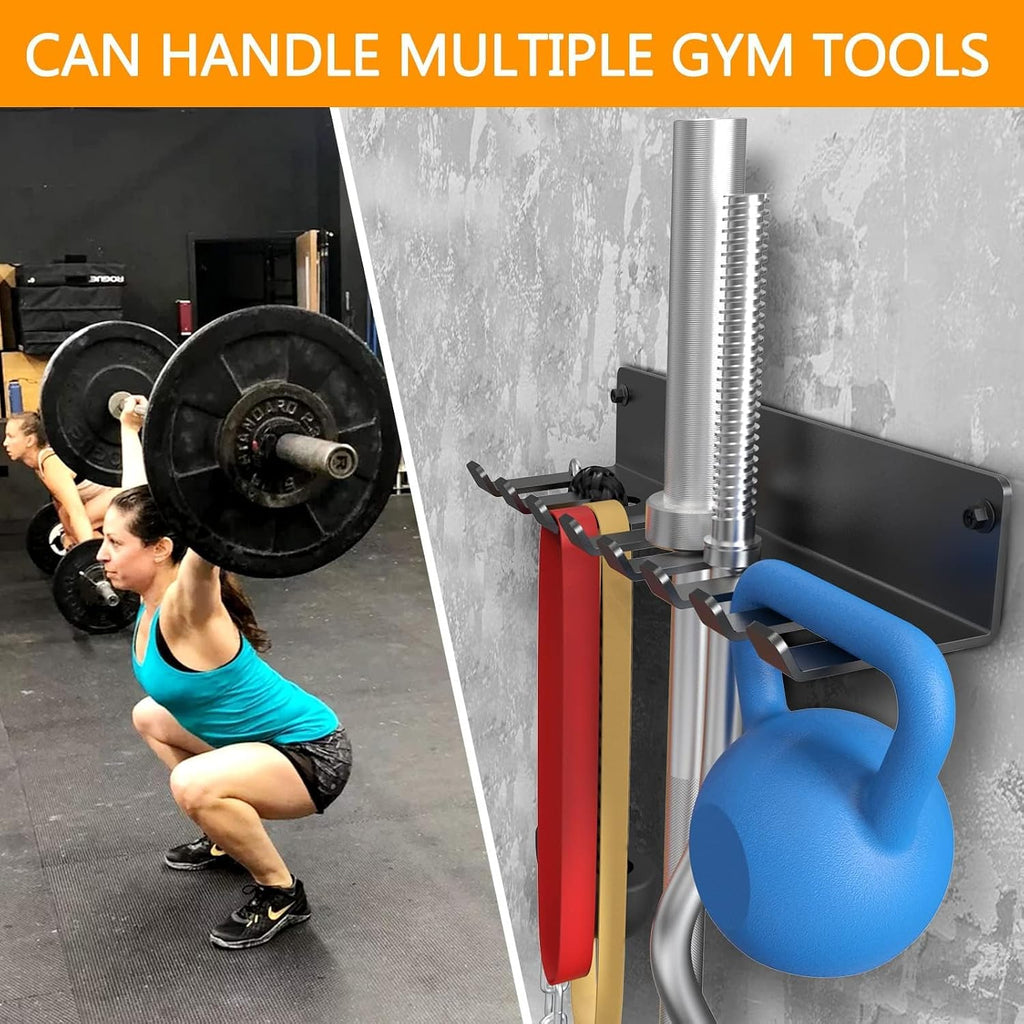 Wall Mount Gym Accessory Storage Rack with E-Book