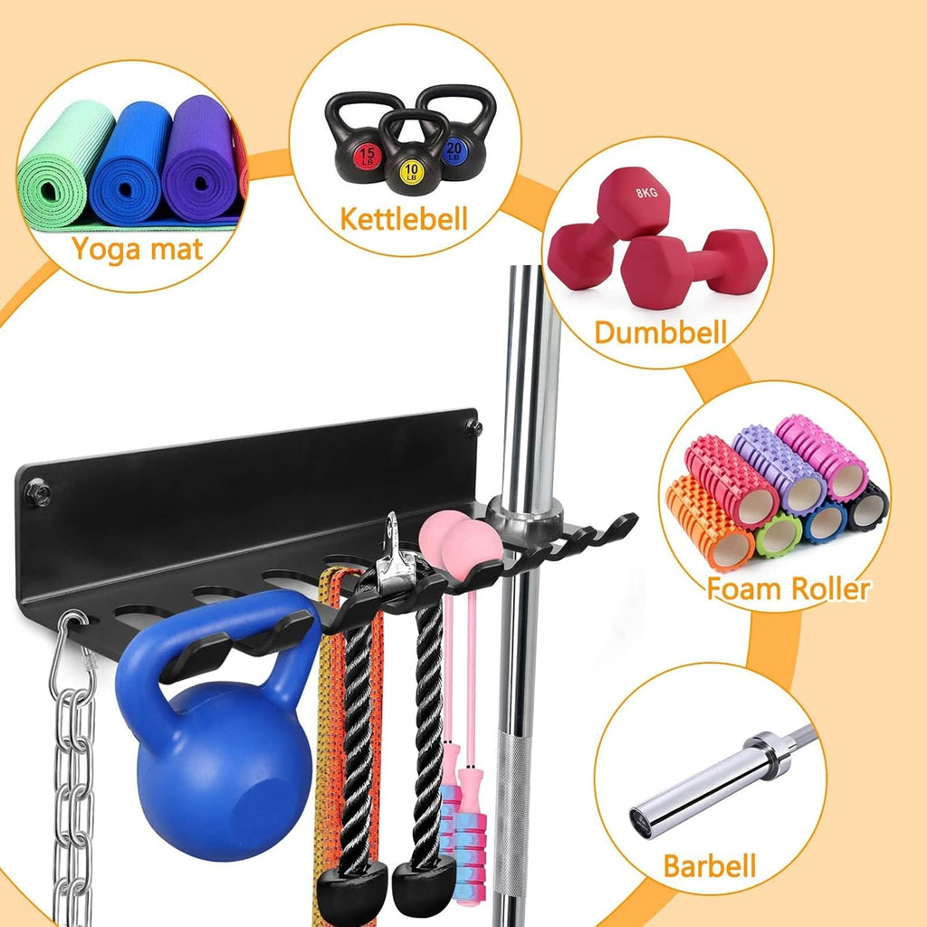 Wall Mount Gym Accessory Storage Rack with E-Book