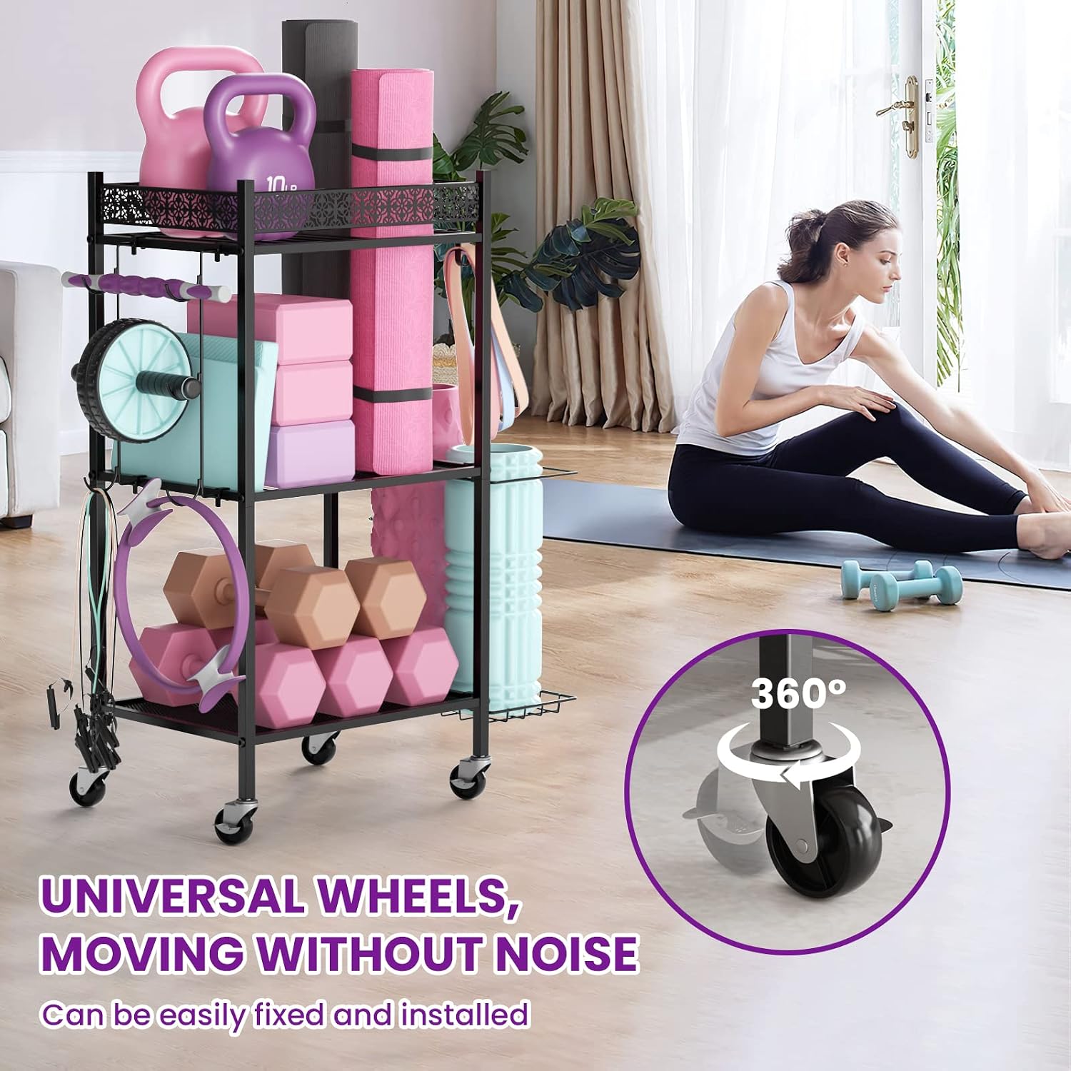 Yoga Mat Fitness Storage Rack