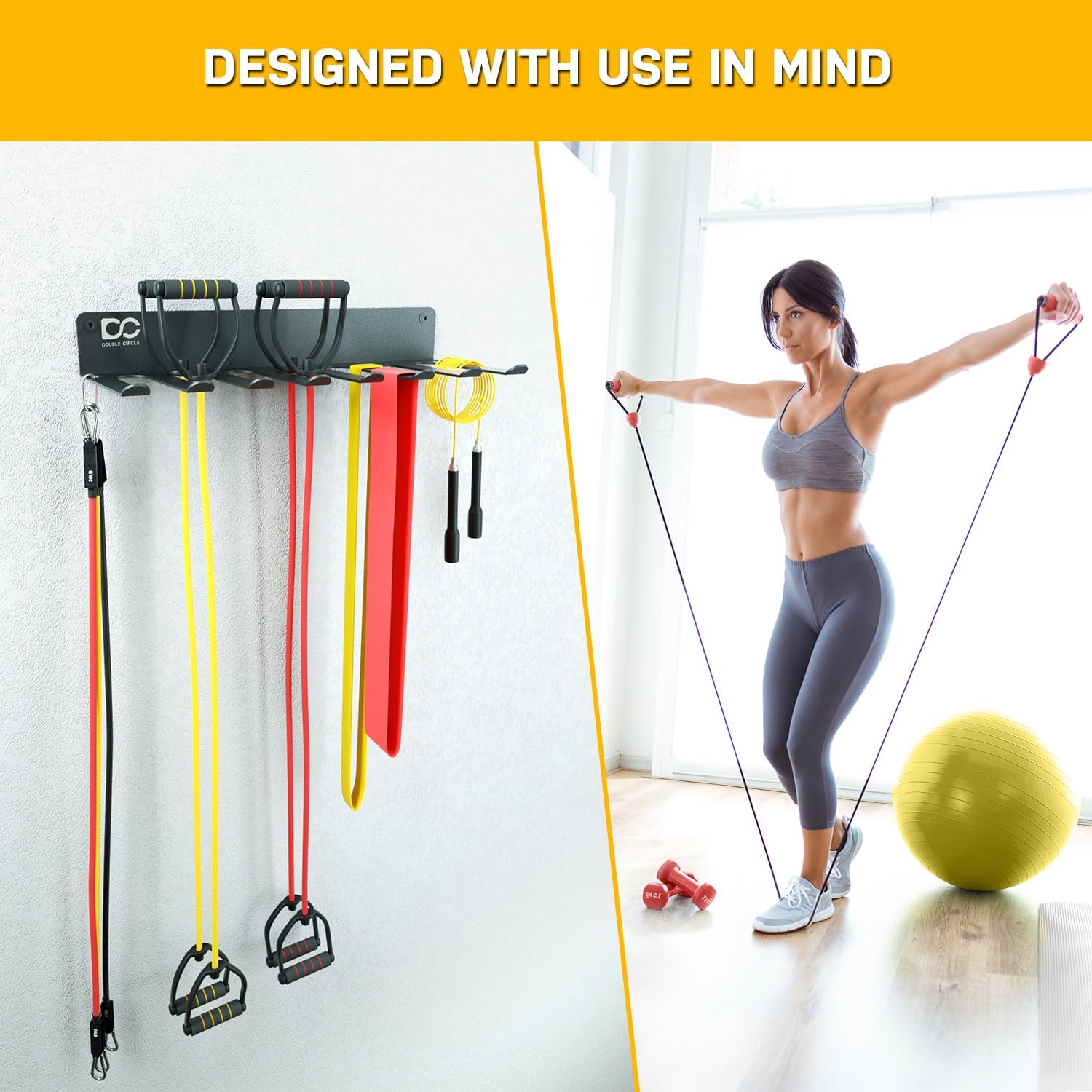 17 Inch Double Circle Gym Wall Storage Rack