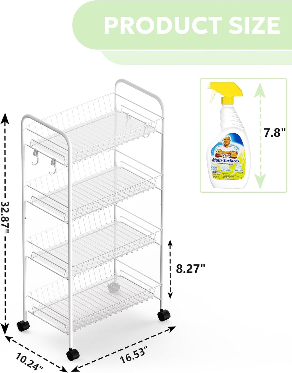 4-Tier Rolling Fitness Storage Cart