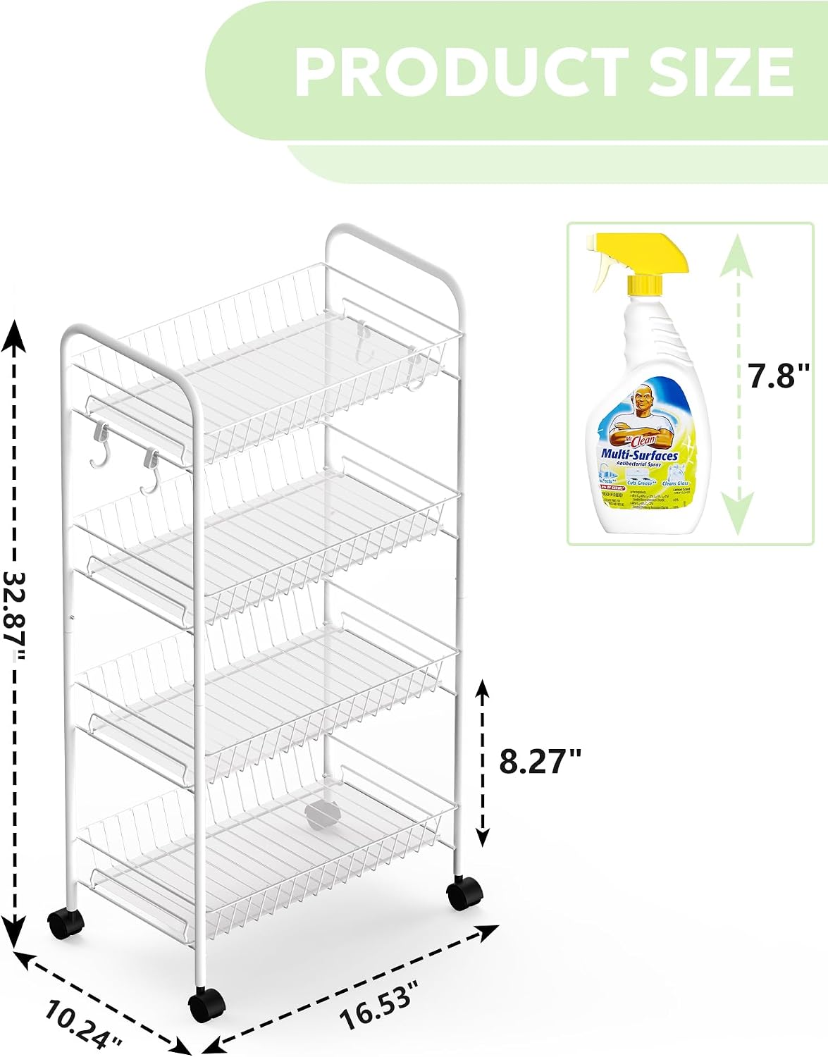 4-Tier Rolling Fitness Storage Cart