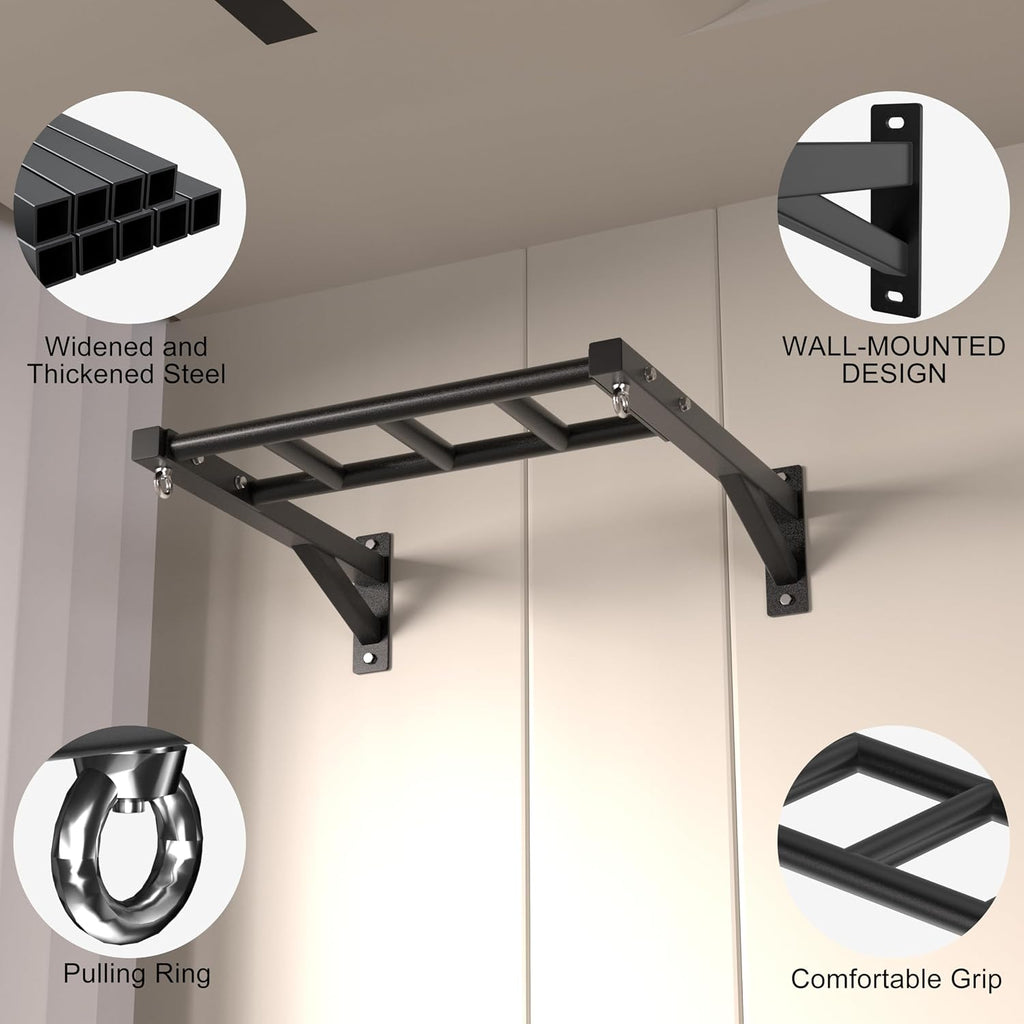 24" Multi-Grip Wall Pull Up Bar 600lbs
