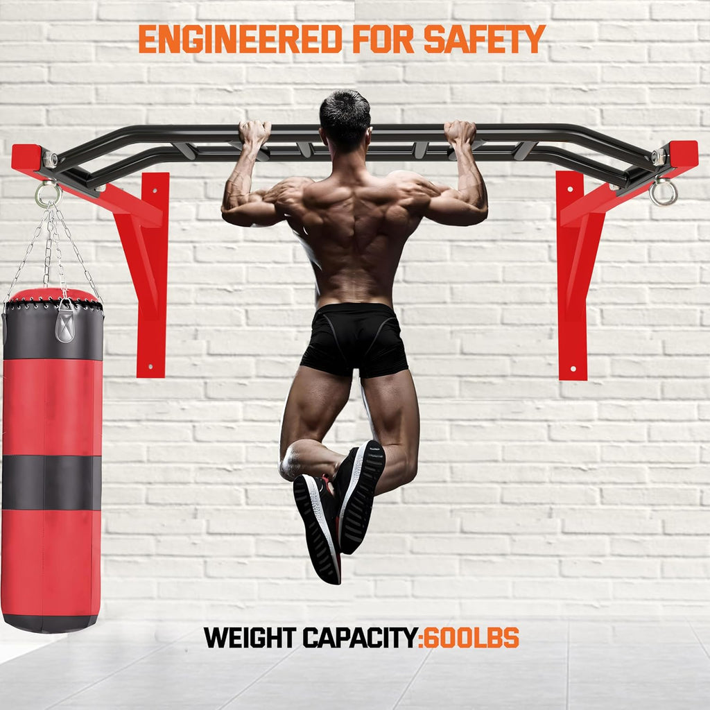 Multi Grip Wall Mount Pull Up Bar 600lbs