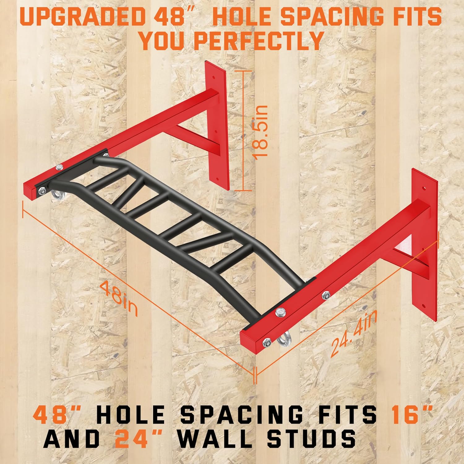 Multi Grip Wall Mount Pull Up Bar 600lbs
