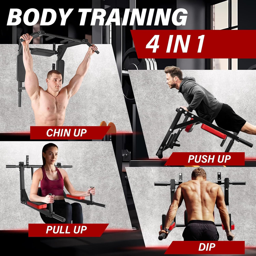 Wall Mount Pull Up Dip Station 440lbs