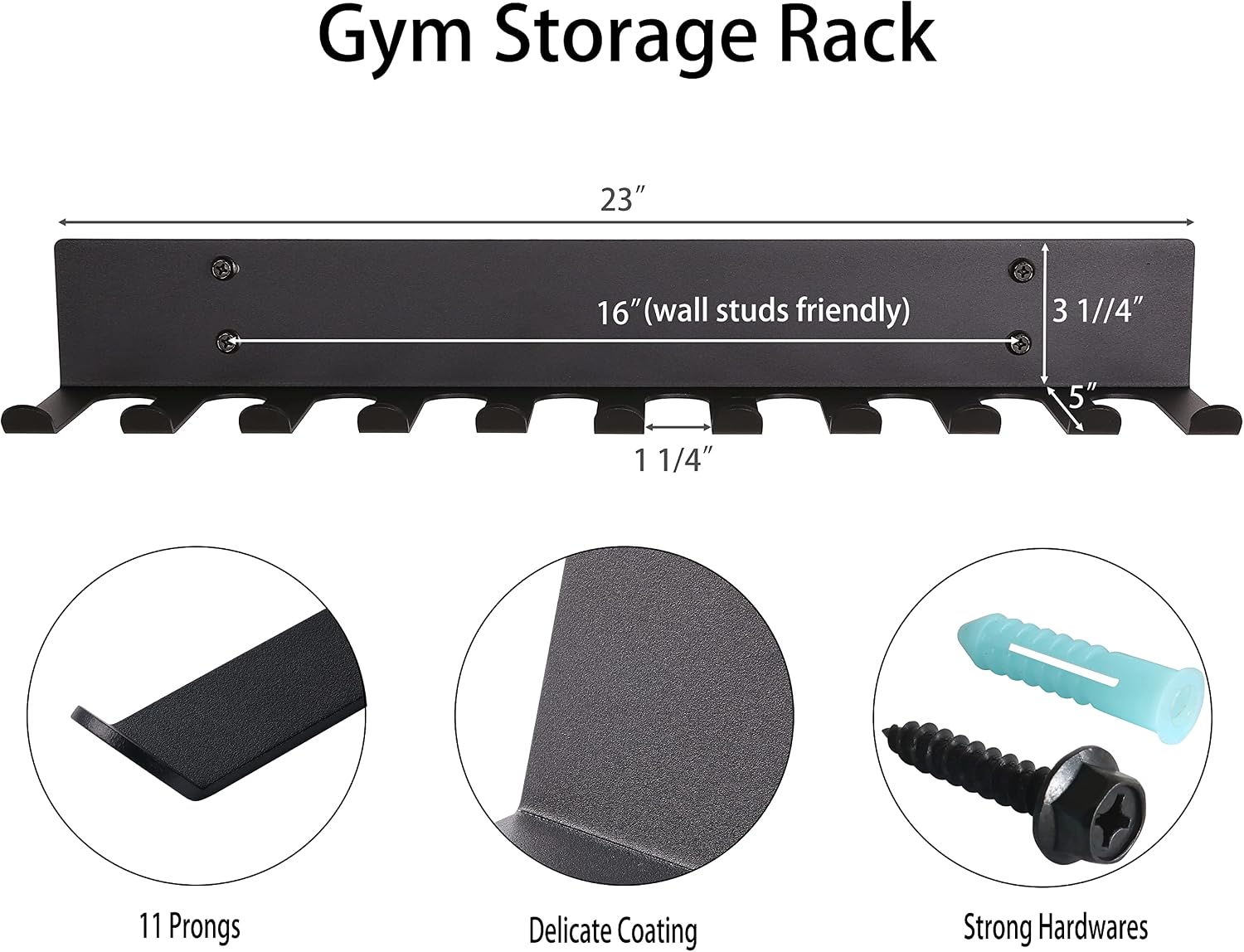 Wall Mount Gym Accessory Storage Rack