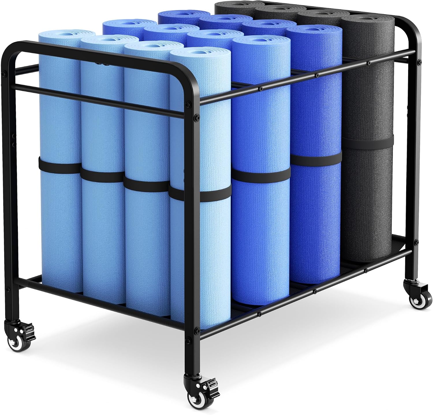 Rolling Black Yoga Mat Storage Basket