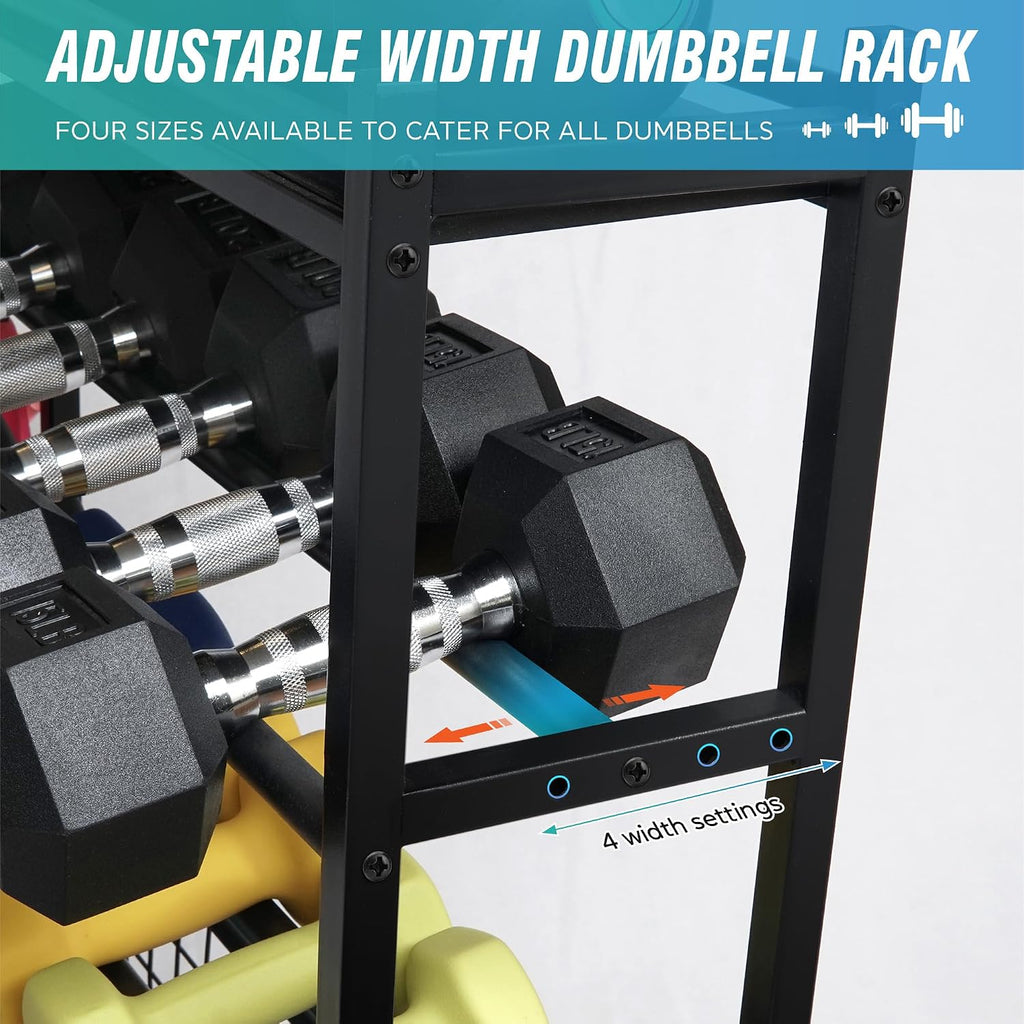 Rolling Heavy-Duty Dumbbell Storage Rack