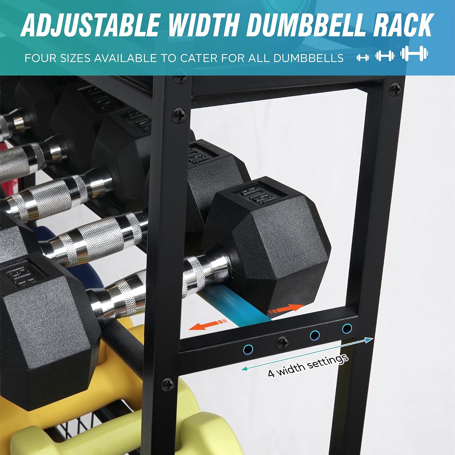 Rolling Heavy-Duty Dumbbell Storage Rack