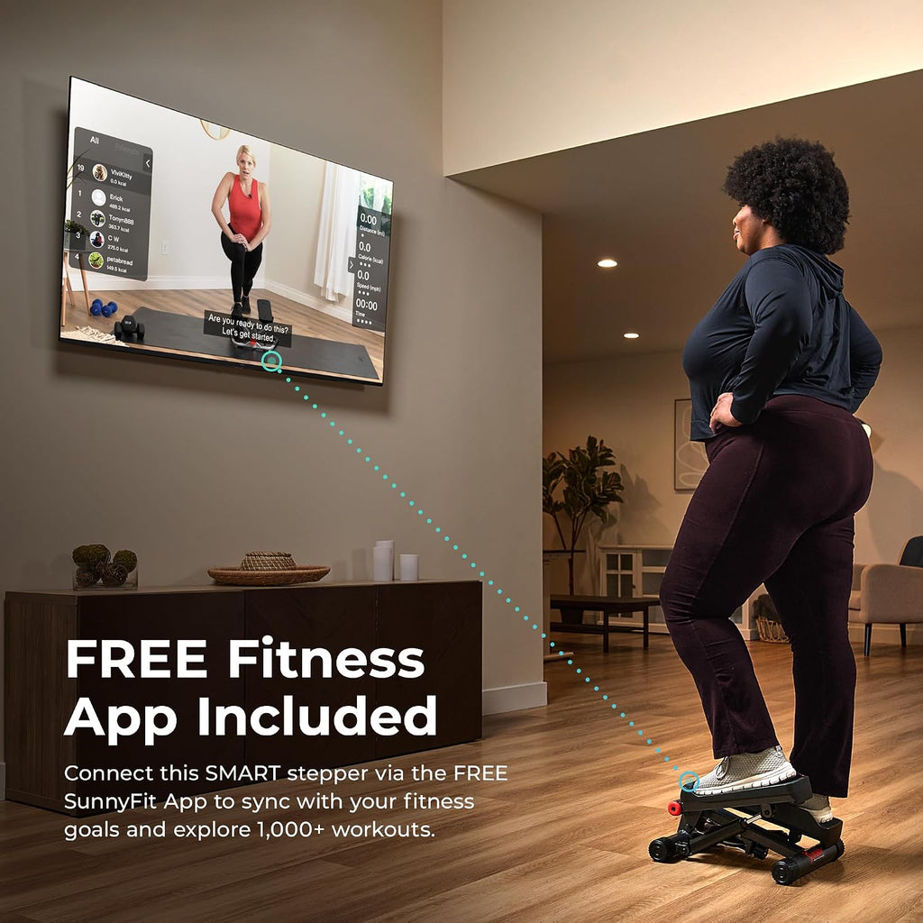 Smart Mini Stepper with Resistance Bands SunnyFit App
