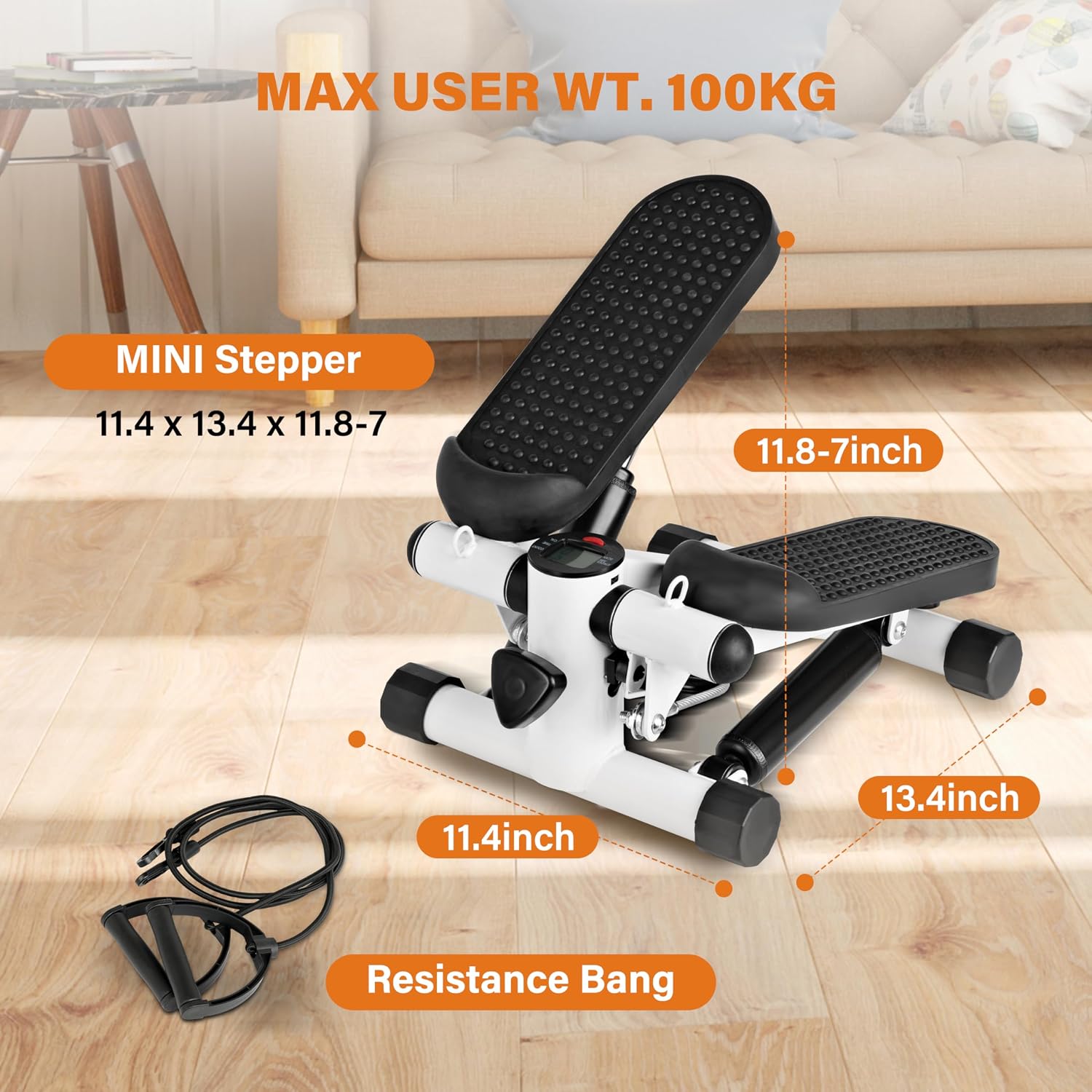 Mini Stair Stepper with Resistance Band