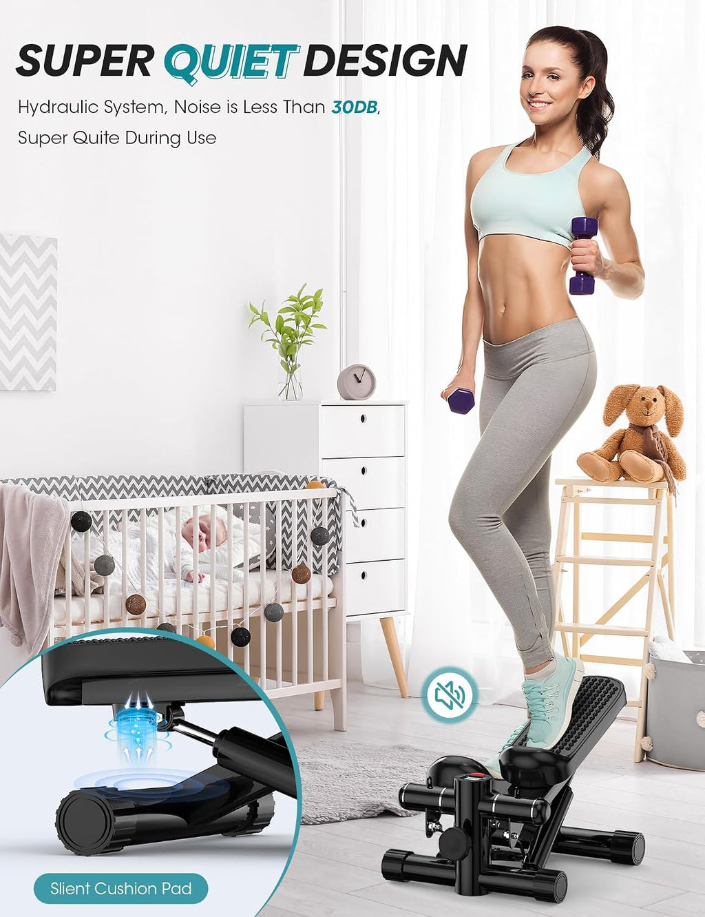 Portable Mini Stair Stepper 330LBS