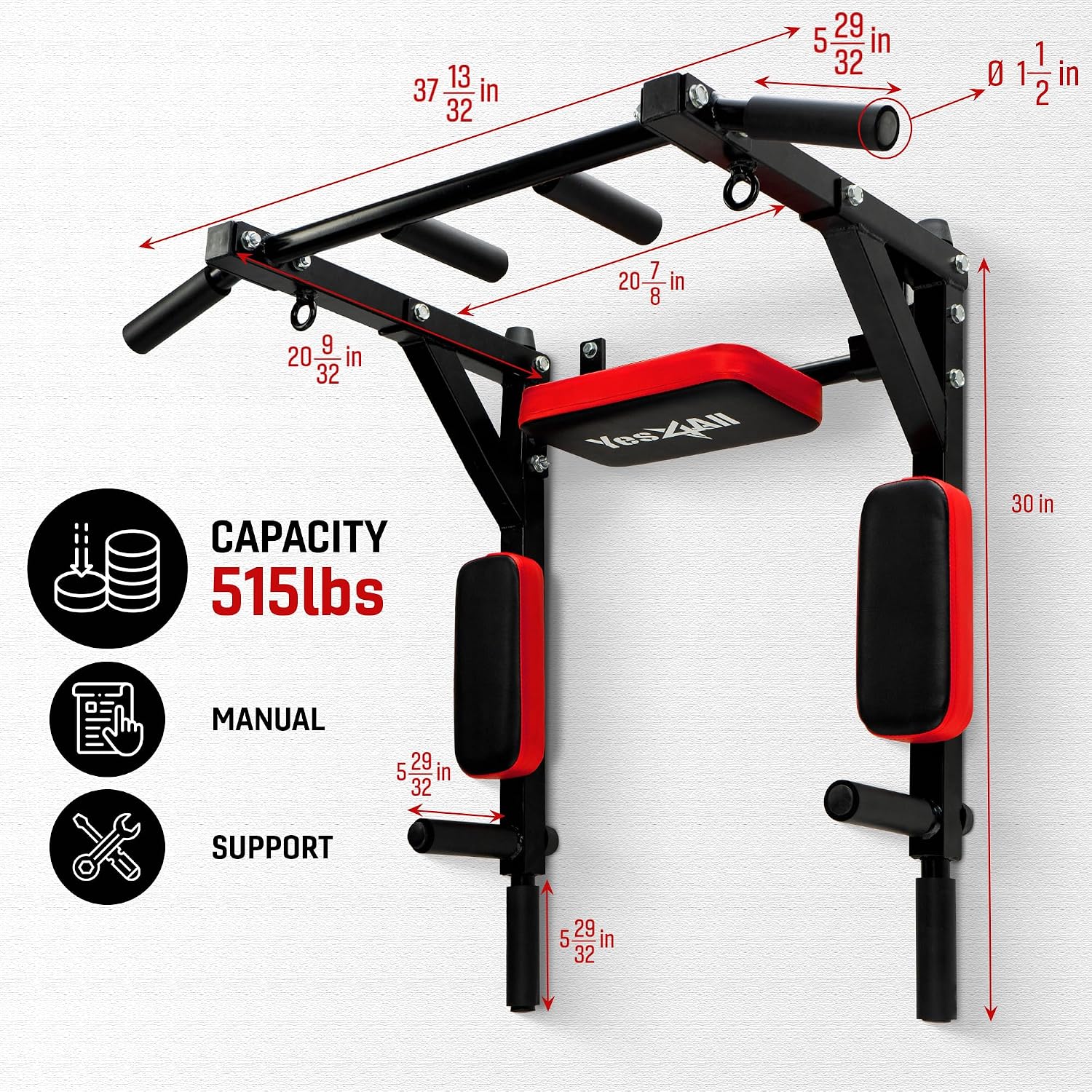 Multifunctional Wall Mount Pull Up Bar