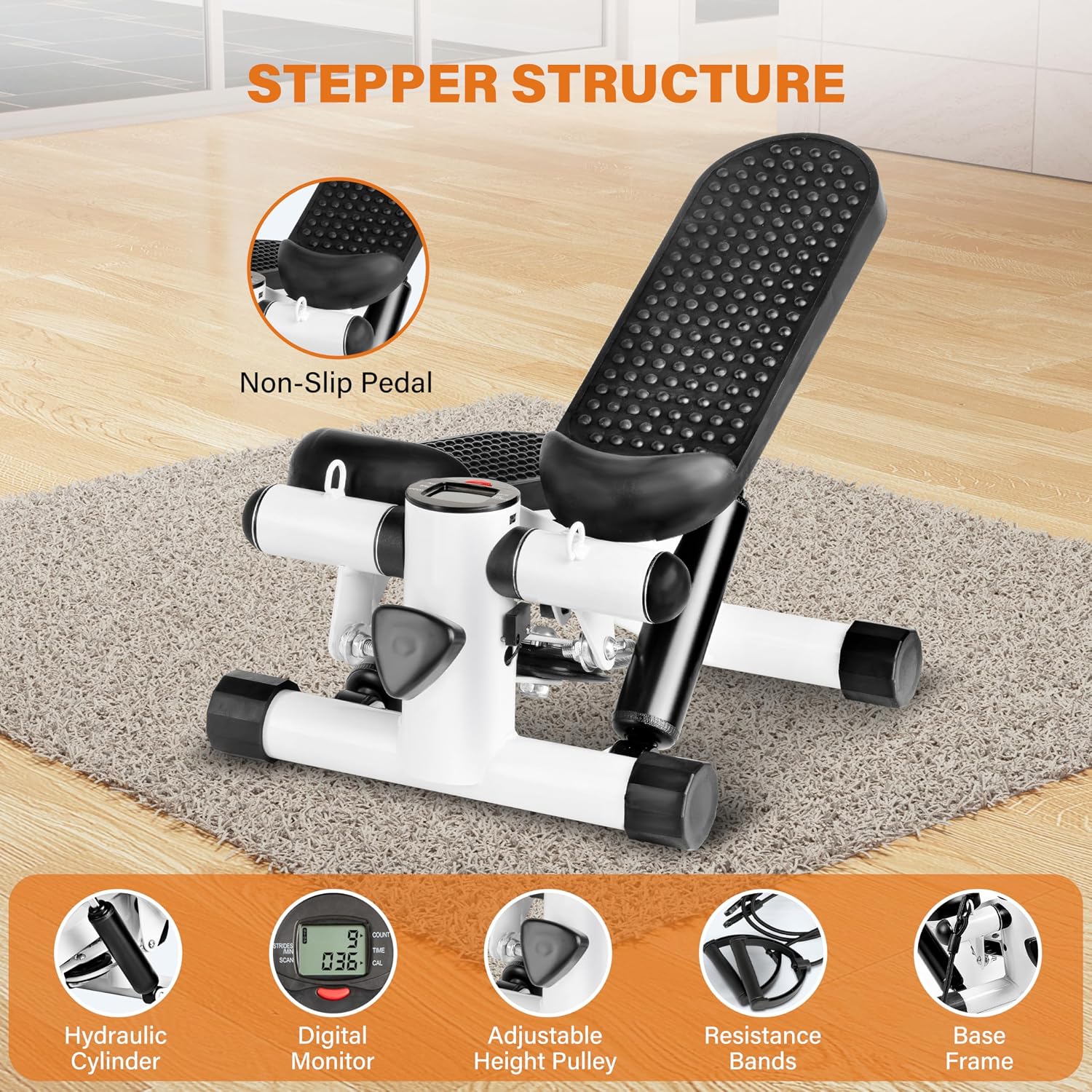 Mini Stair Stepper with Resistance Band