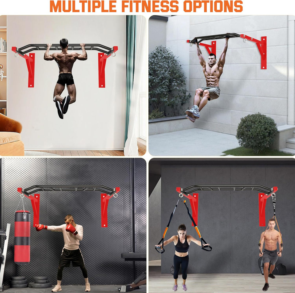 Multi Grip Wall Mount Pull Up Bar 600lbs