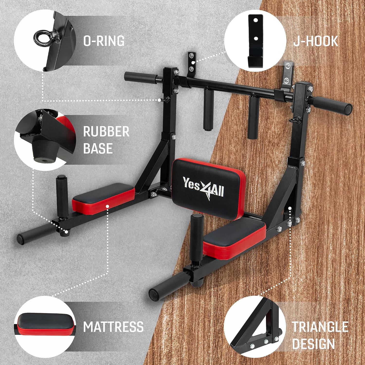 Multifunctional Wall Mount Pull Up Bar